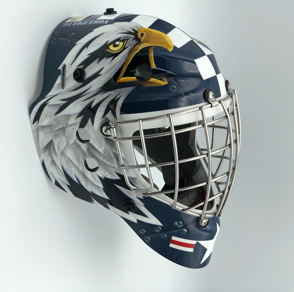 I know it's not all of his masks, but Ed Belfour's eagle mask was